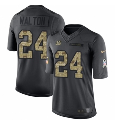 Youth Nike Cincinnati Bengals #24 Mark Walton Limited Black 2016 Salute to Service NFL Jersey