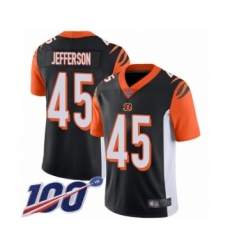 Men's Cincinnati Bengals #45 Malik Jefferson Black Team Color Vapor Untouchable Limited Player 100th Season Football Jersey