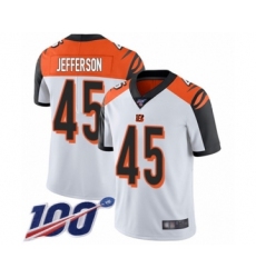 Men's Cincinnati Bengals #45 Malik Jefferson White Vapor Untouchable Limited Player 100th Season Football Jersey