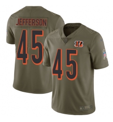 Men's Nike Cincinnati Bengals #45 Malik Jefferson Limited Olive 2017 Salute to Service NFL Jersey