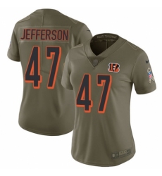 Women's Nike Cincinnati Bengals #47 Malik Jefferson Limited Olive 2017 Salute to Service NFL Jersey