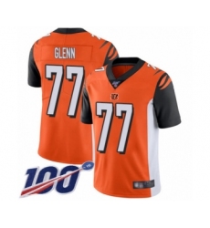 Men's Cincinnati Bengals #77 Cordy Glenn Orange Alternate Vapor Untouchable Limited Player 100th Season Football Jersey