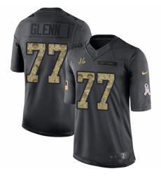 Men's Nike Cincinnati Bengals #77 Cordy Glenn Limited Black 2016 Salute to Service NFL Jersey