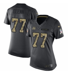 Women's Nike Cincinnati Bengals #77 Cordy Glenn Limited Black 2016 Salute to Service NFL Jersey
