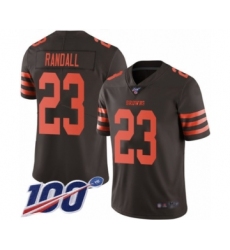 Men's Cleveland Browns #23 Damarious Randall Limited Brown Rush Vapor Untouchable 100th Season Football Jersey