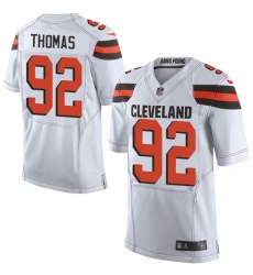 Men's Nike Cleveland Browns #92 Chad Thomas Elite White NFL Jersey