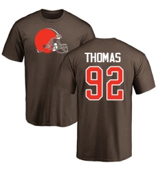 NFL Nike Cleveland Browns #92 Chad Thomas Brown Name & Number Logo T-Shirt