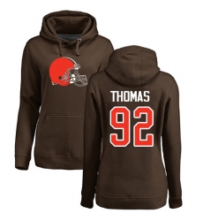 NFL Women's Nike Cleveland Browns #92 Chad Thomas Brown Name & Number Logo Pullover Hoodie