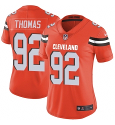 Women's Nike Cleveland Browns #92 Chad Thomas Orange Alternate Vapor Untouchable Limited Player NFL Jersey