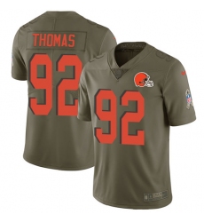 Youth Nike Cleveland Browns #92 Chad Thomas Limited Olive 2017 Salute to Service NFL Jersey