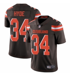 Youth Nike Cleveland Browns #34 Carlos Hyde Brown Team Color Vapor Untouchable Elite Player NFL Jersey