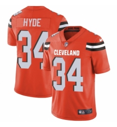 Youth Nike Cleveland Browns #34 Carlos Hyde Orange Alternate Vapor Untouchable Elite Player NFL Jersey