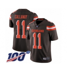 Men's Cleveland Browns #11 Antonio Callaway Brown Team Color Vapor Untouchable Limited Player 100th Season Football Jersey