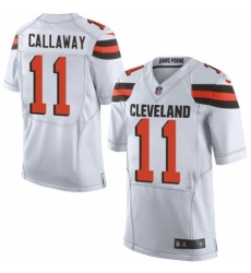 Men's Nike Cleveland Browns #11 Antonio Callaway Elite White NFL Jersey