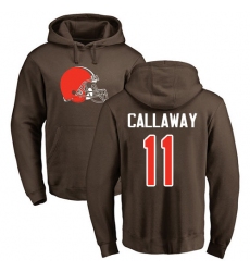 NFL Nike Cleveland Browns #11 Antonio Callaway Brown Name & Number Logo Pullover Hoodie