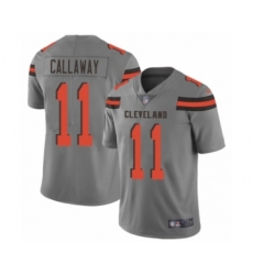 Women's Cleveland Browns #11 Antonio Callaway Limited Gray Inverted Legend Football Jersey
