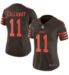 Women's Nike Cleveland Browns #11 Antonio Callaway Limited Brown Rush Vapor Untouchable NFL Jersey