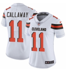 Women's Nike Cleveland Browns #11 Antonio Callaway White Vapor Untouchable Elite Player NFL Jersey