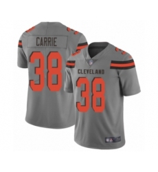 Men's Cleveland Browns #38 T. J. Carrie Limited Gray Inverted Legend Football Jersey