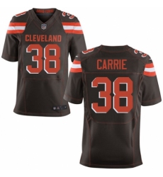 Men's Nike Cleveland Browns #38 T. J. Carrie Elite Brown Team Color NFL Jersey