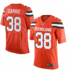 Men's Nike Cleveland Browns #38 T. J. Carrie Elite Orange Alternate NFL Jersey