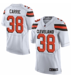 Men's Nike Cleveland Browns #38 T. J. Carrie Elite White NFL Jersey