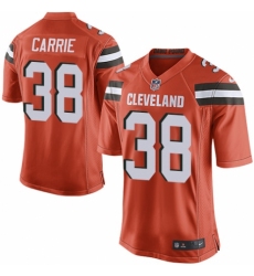 Men's Nike Cleveland Browns #38 T. J. Carrie Game Orange Alternate NFL Jersey