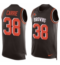 Men's Nike Cleveland Browns #38 T. J. Carrie Limited Brown Player Name & Number Tank Top NFL Jersey