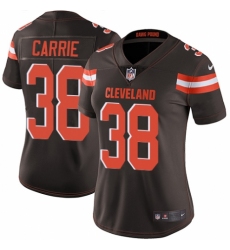 Women's Nike Cleveland Browns #38 T. J. Carrie Brown Team Color Vapor Untouchable Elite Player NFL Jersey