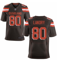 Men's Nike Cleveland Browns #80 Jarvis Landry Elite Brown Team Color NFL Jersey