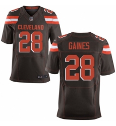 Men's Nike Cleveland Browns #28 E.J. Gaines Elite Brown Team Color NFL Jersey