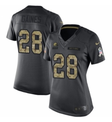 Women's Nike Cleveland Browns #28 E.J. Gaines Limited Black 2016 Salute to Service NFL Jersey
