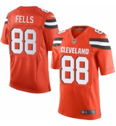 Men's Nike Cleveland Browns #88 Darren Fells Elite Orange Alternate NFL Jersey