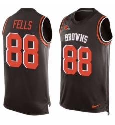 Men's Nike Cleveland Browns #88 Darren Fells Limited Brown Player Name & Number Tank Top NFL Jersey