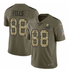 Men's Nike Cleveland Browns #88 Darren Fells Limited Olive/Camo 2017 Salute to Service NFL Jersey