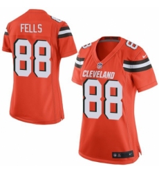 Women's Nike Cleveland Browns #88 Darren Fells Game Orange Alternate NFL Jersey