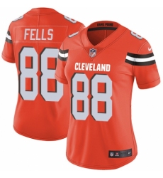 Women's Nike Cleveland Browns #88 Darren Fells Orange Alternate Vapor Untouchable Elite Player NFL Jersey