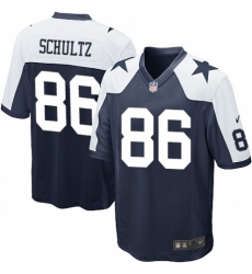Men's Nike Dallas Cowboys #86 Dalton Schultz Game Navy Blue Throwback Alternate NFL Jersey