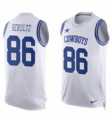 Men's Nike Dallas Cowboys #86 Dalton Schultz Limited White Player Name & Number Tank Top NFL Jersey