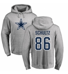 NFL Nike Dallas Cowboys #86 Dalton Schultz Ash Name & Number Logo Pullover Hoodie