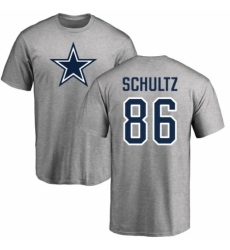 NFL Nike Dallas Cowboys #86 Dalton Schultz Ash Name & Number Logo T-Shirt