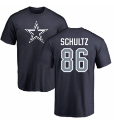 NFL Nike Dallas Cowboys #86 Dalton Schultz Navy Blue Name & Number Logo T-Shirt