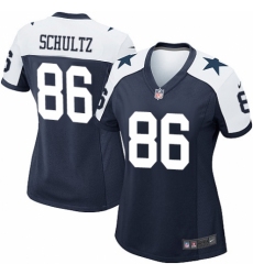 Women's Nike Dallas Cowboys #86 Dalton Schultz Game Navy Blue Throwback Alternate NFL Jersey