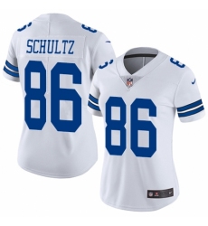 Women's Nike Dallas Cowboys #86 Dalton Schultz White Vapor Untouchable Limited Player NFL Jersey