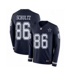 Youth Nike Dallas Cowboys #86 Dalton Schultz Limited Navy Blue Therma Long Sleeve NFL Jersey