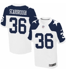 Men's Nike Dallas Cowboys #36 Bo Scarbrough Elite White Throwback Alternate NFL Jersey