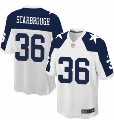 Men's Nike Dallas Cowboys #36 Bo Scarbrough Game White Throwback Alternate NFL Jersey