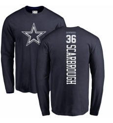 NFL Nike Dallas Cowboys #36 Bo Scarbrough Navy Blue Backer Long Sleeve T-Shirt