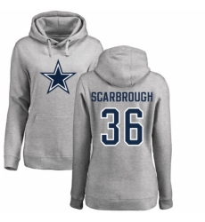 NFL Women's Nike Dallas Cowboys #36 Bo Scarbrough Ash Name & Number Logo Pullover Hoodie