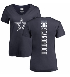 NFL Women's Nike Dallas Cowboys #36 Bo Scarbrough Navy Blue Backer T-Shirt